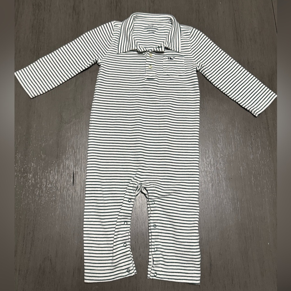 Vineyard Vines Green and White Toddler Onesie